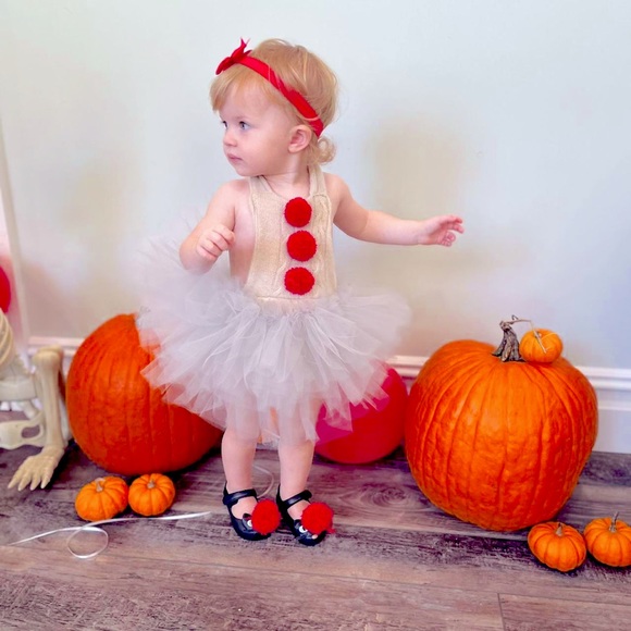 New York Couture Handmade Pennywise IT Halloween Clown Costume Tutu Romper Dress - Picture 3 of 5